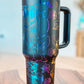 40oz Black Rainbow Stitched Engraved Tumbler