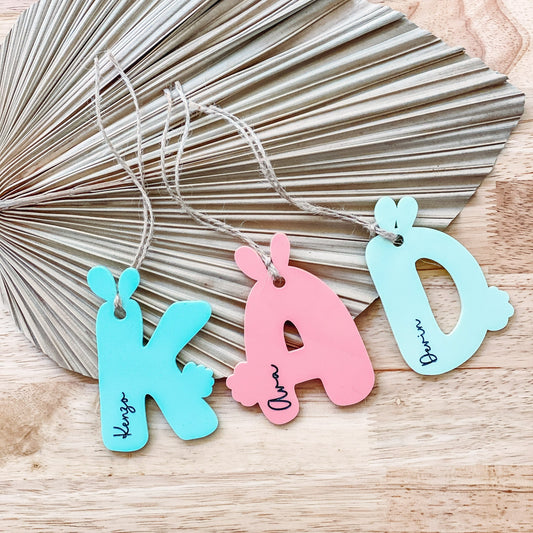 Personalized Easter Basket Bunny Tag | Kids Tag | Bag Tag