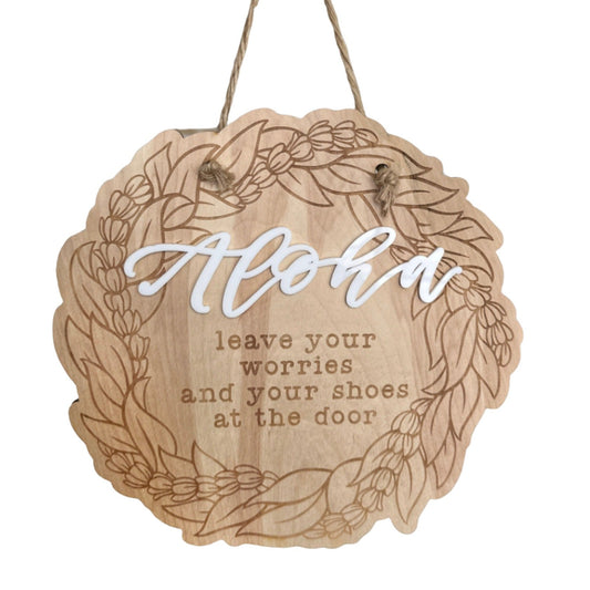 Sign - Aloha Floral Wreath