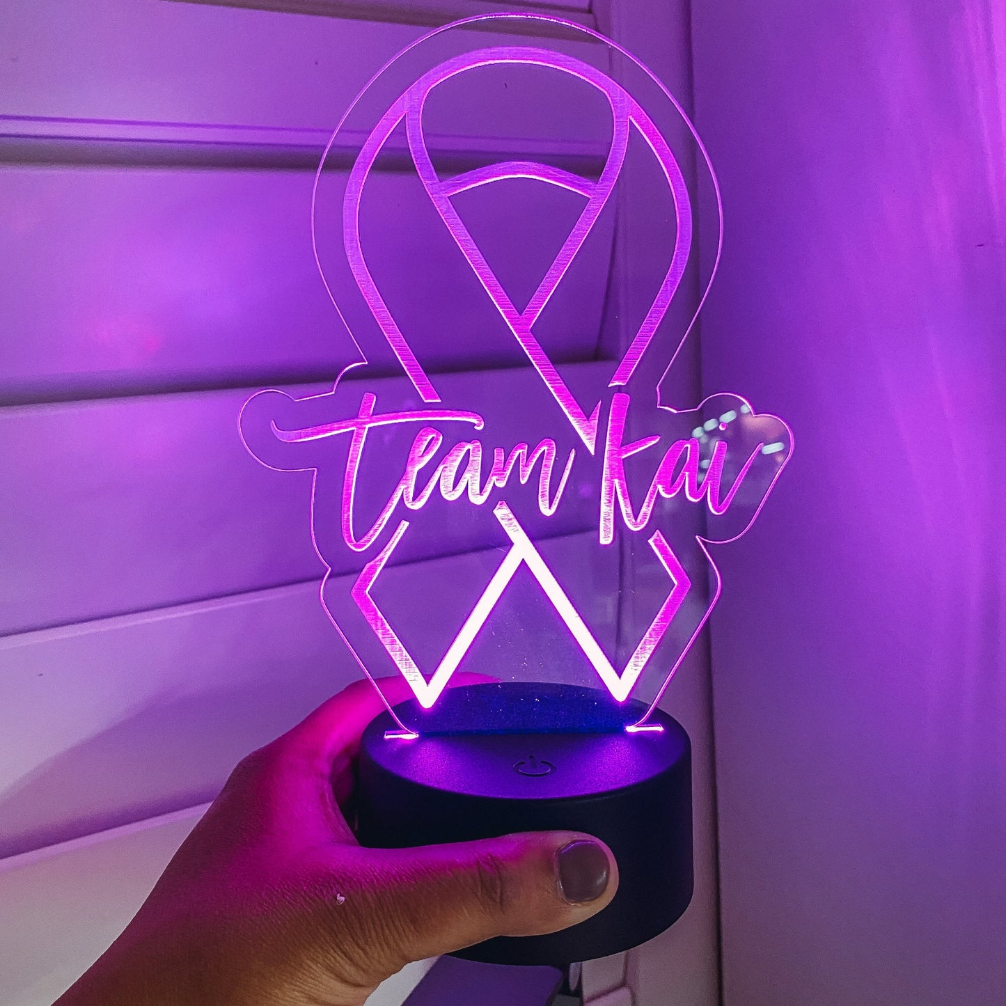 LED Nightlight - breast cancer awareness ribbon